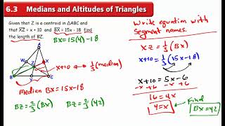 Geometry Section(6-3) Medians and Altitudes