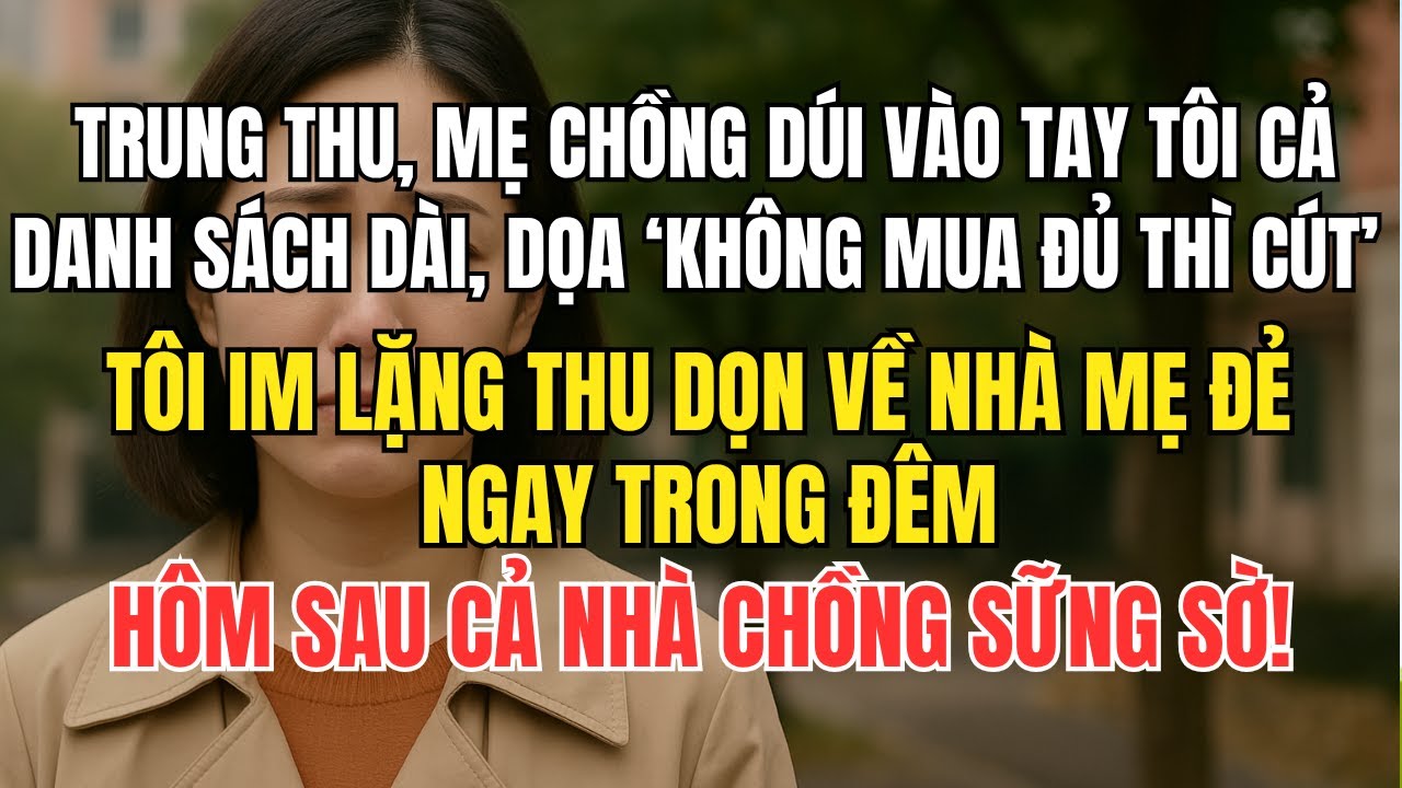 Tết Trung Thu, mẹ chồng đưa cho tôi một danh sách dài, bắt tôi phải mua y như trong đó, không được t