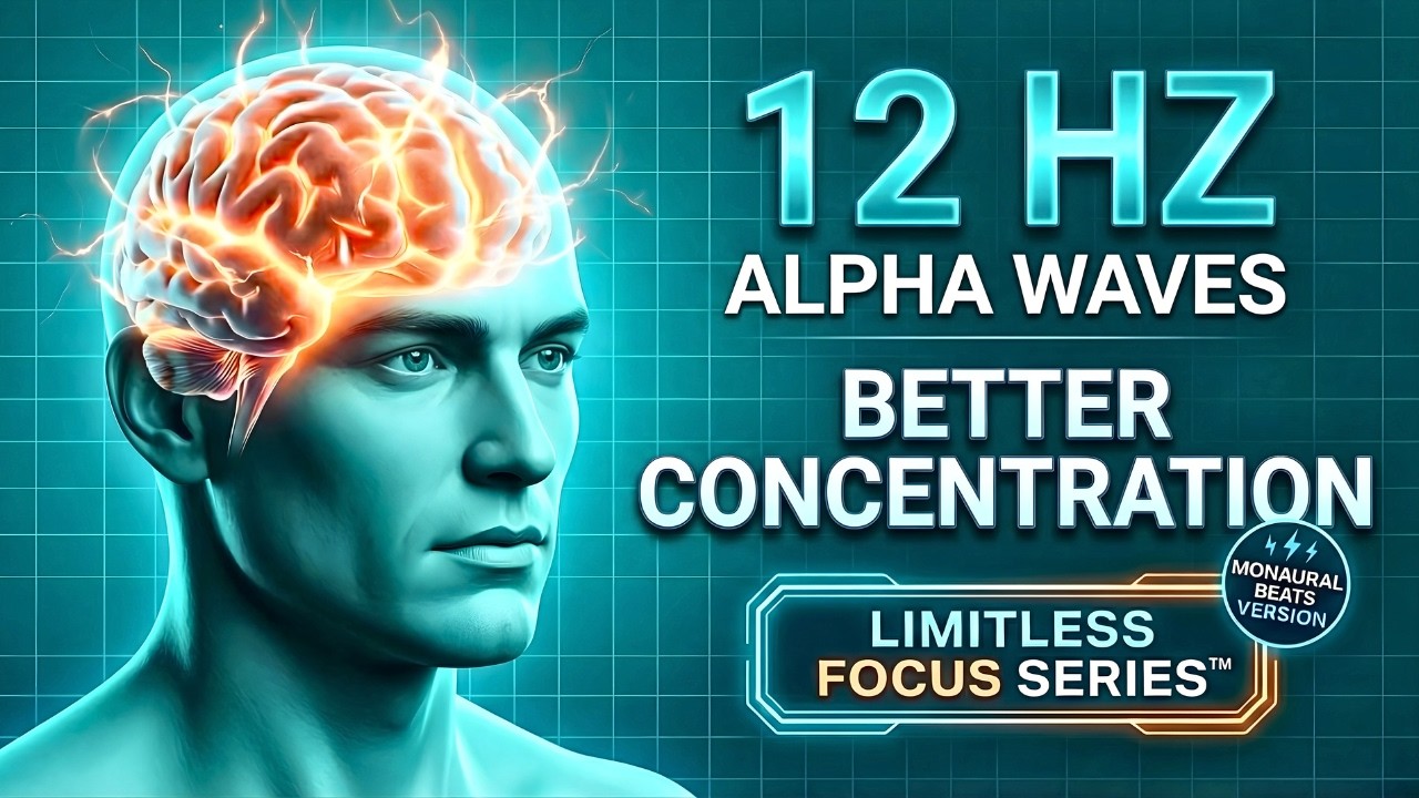12 Hz Alpha Waves Monaural Beats | Better Concentration | Limitless ...