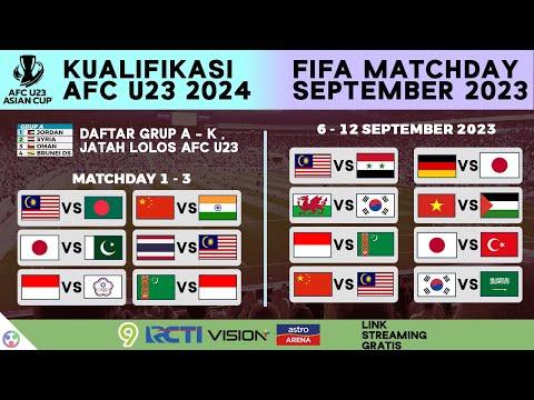 Jadwal Bola Malam Ini Live TV 2023 - Kualifikasi Piala Asia AFC U-23 2024 Indonesia , FIFA Matchday
