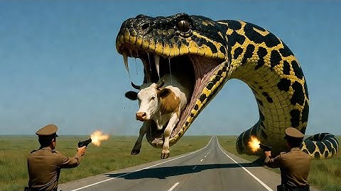 Brave Heroes Rescue a Mother Cow from a Giant Python Attack 🐍💥