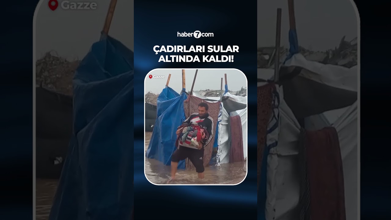 📽 Gazze’de şiddetli yağış: Çadırları su altında kaldı
