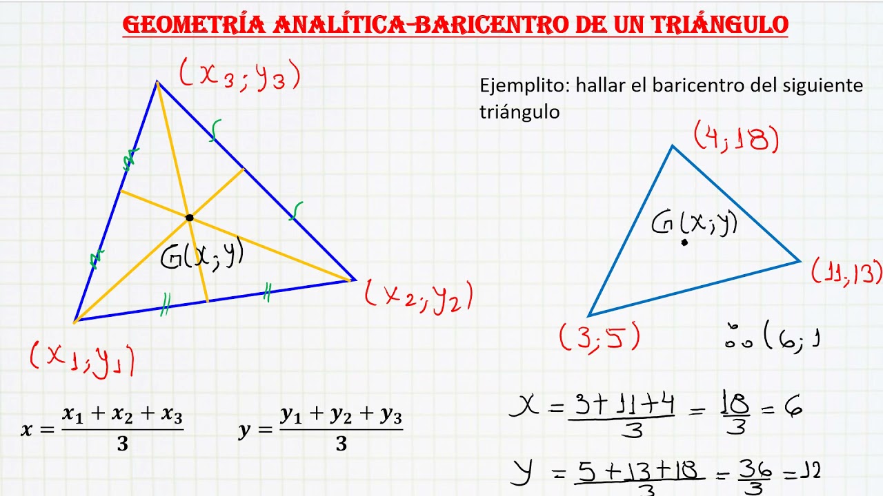 Geometría analítica-baricentro de un triangulo y su demostración - YouTube