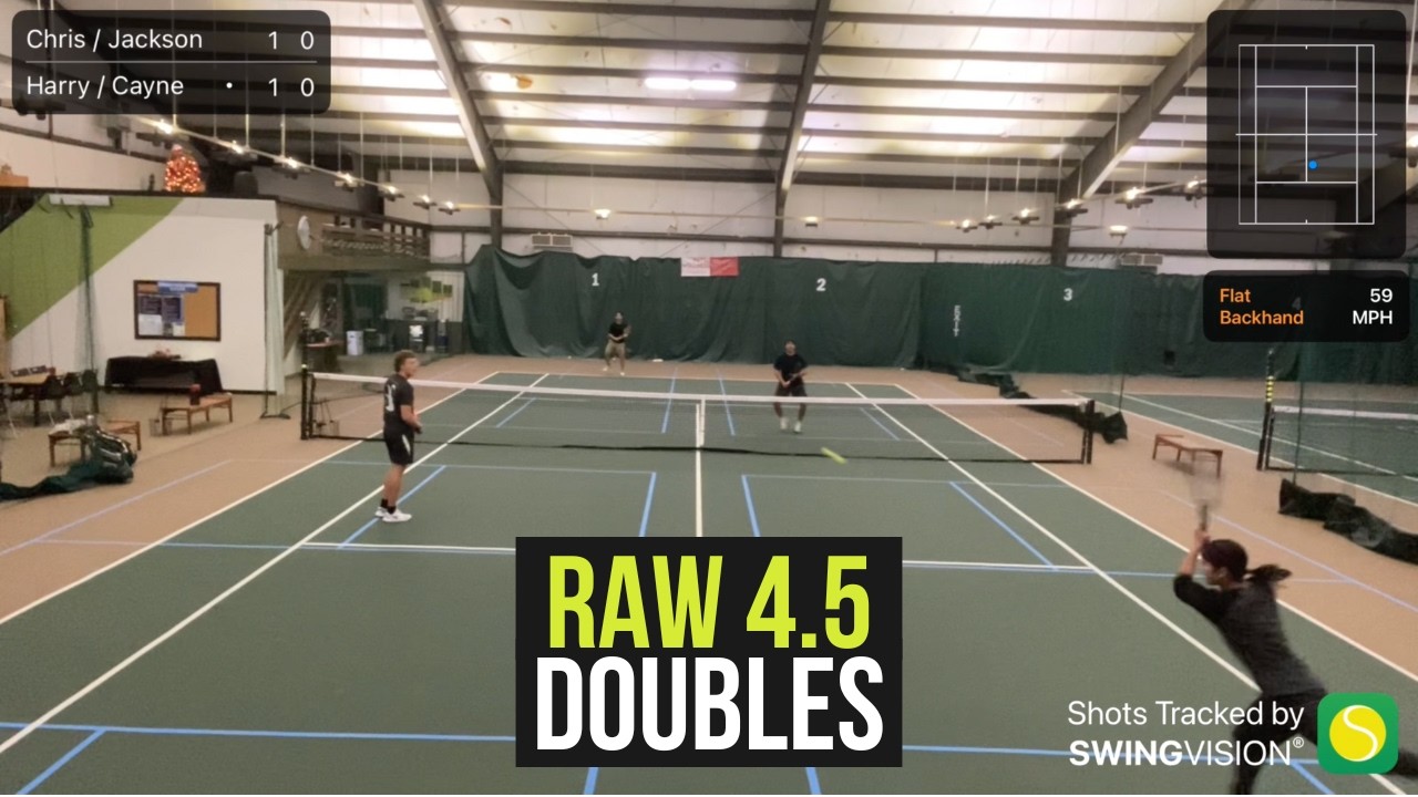 4.5 Doubles Tennis | Counterpuncher & Big Hitter vs All-Arounder & Big Server (Indoor Fast Court)