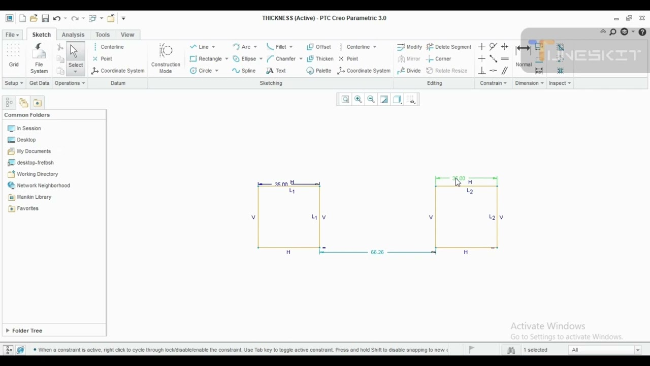 How to use Thickness Command in CREO, Thickness in Sketching, Design tip & tricks.