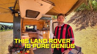 That Hole! Funky Door and Hole are GENIUS! Custom Overlanding Land Rover Defender Camper