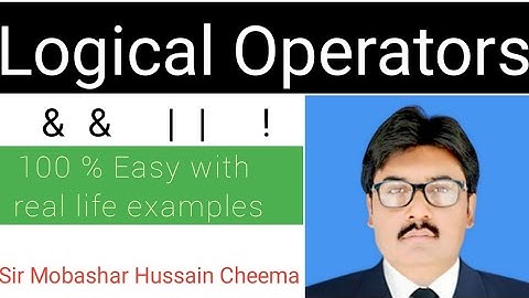 Logical Operators in C class 10 computer chapter 2 | operators in C 10th class computer #babulilm