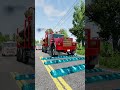 red logs trucks vs Speed Bumps #short #beamng #beamngdrive #trucksvs