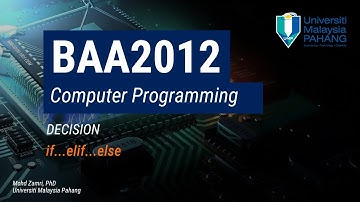 Week 5   BAA2012 Computer Programming - Decision (Revision)
