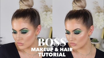 SMOKEY GREEN EYES & SLICK BUN HAIR/MAKEUP TUTORIAL | JAMIE GENEVIEVE