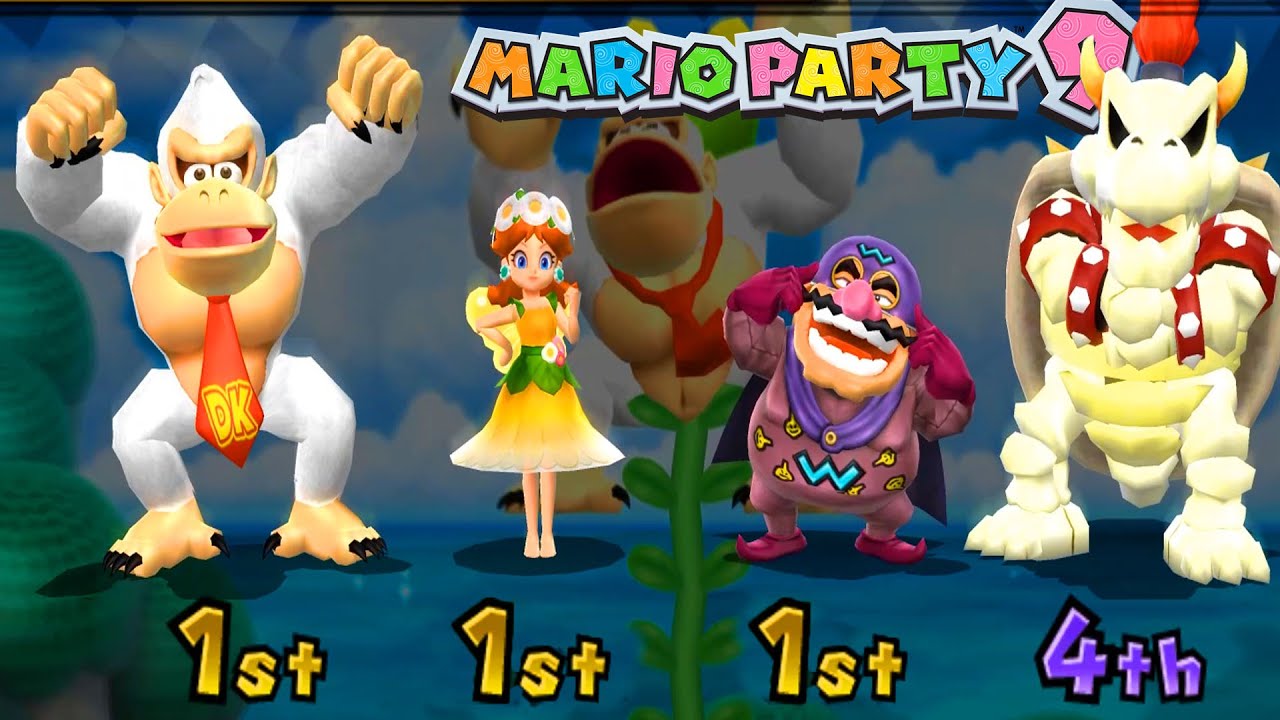 Mario Party 9 Minigames High Rollers - Donkey Kong vs Daisy vs Wario vs Bowser ( Master Difficulty )