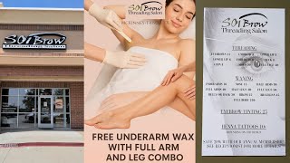Get a FREE Underarm Wax when you book our Full Arm & Leg Wax Combo at SOI Brow!
