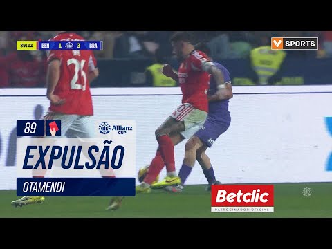 Benfica, Expulsão, Otamendi, 89m | Benfica - Braga (Taça da Liga 25/26 - Meias-Finais)
