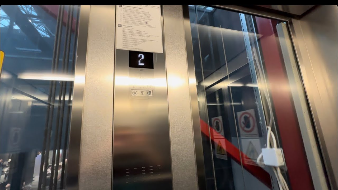 🔥Панорамный лифт 1000 кг, V=2,0 м/с, KONE-MonoSpace-2013 г. (@ г. Химки, Аэропорт 