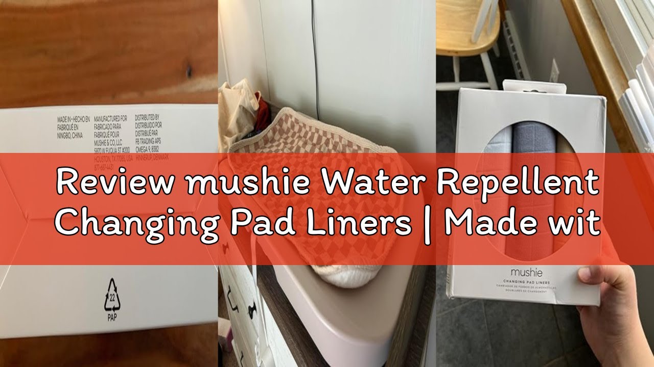 Review mushie Water Repellent Changing Pad Liners | Made with Organic Cotton | Set of 3 (Pastel Bloo