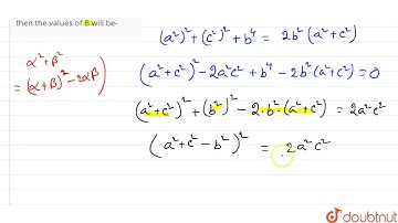 In triangle ABC if a^(4) + b^(4) + c^(4) = 2a^(2)b^(2) + 2b^(2)c^(2) then the values of B will b...