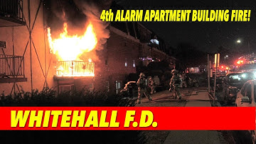 4th Alarm apartment building fire in Whitehall PA **Early Video w/ Heavy Fire**