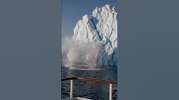 A giant iceberg fragment appeared in front of the ship #iceberg #ice #ship #glacier