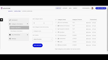 add category - Locations CMS