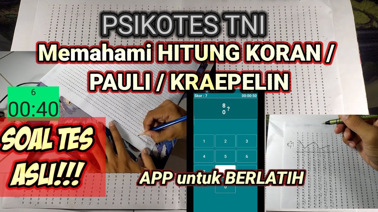 CARA MUDAH MENGERJAKAN HITUNG KORAN/PAULI/KRAEPELIN - PSIKOTES TNI AL AU AD?