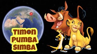 Timon,pumba,simba on google earth #googleearth #googlemap #thelionking #simba