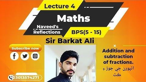 |Addition and subtraction of fractions in sindhi|
