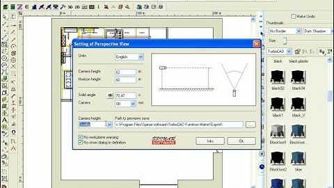 TurboCAD Furniture Maker - Entering of camera position and view direction