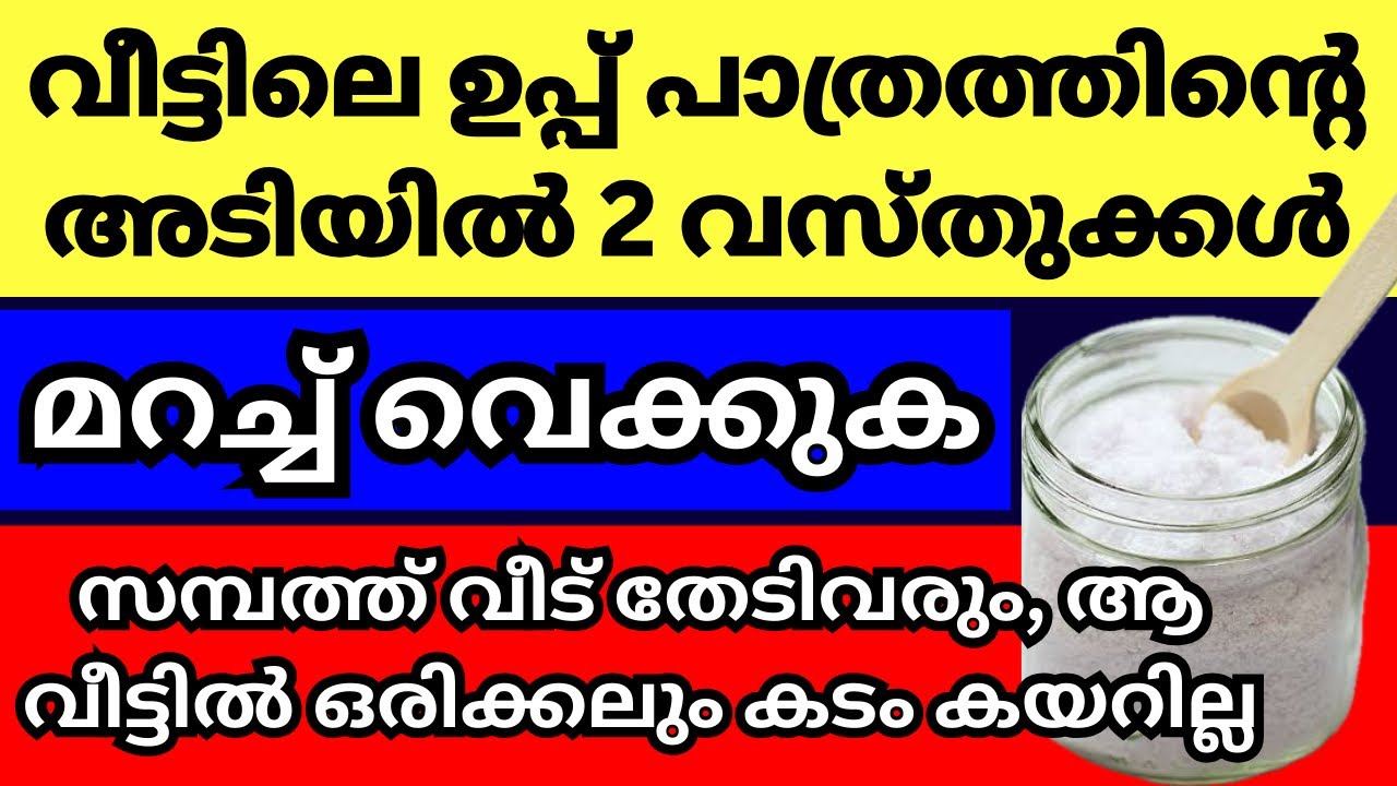 വീട്ടിലെ ഉപ്പ് പാത്രത്തിന്റെ അടിയിൽ ഈ വസ്തുക്കൾ മറച്ച് വെക്കൂ, സമ്പത്ത് വീട് തേടിവരും, മഹാഭാഗ്യം