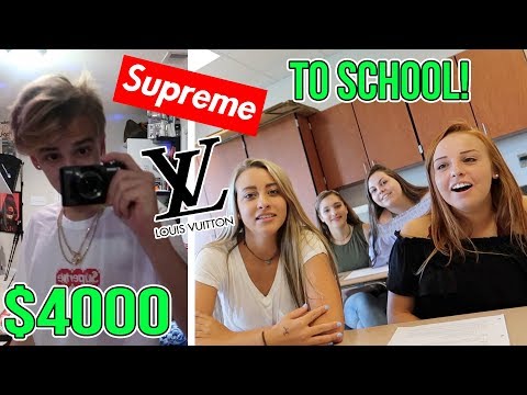 WEARING A CRAZY OUTFIT ON MY FIRST DAY OF SCHOOL!! (Supreme, Louis Vuitton, Gucci)