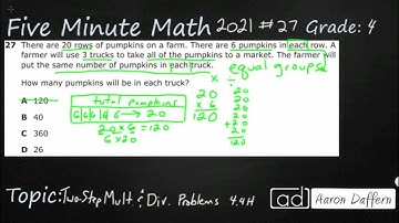 4th Grade STAAR Practice Two-Step Multiplication and Division Problems (4.4H - #10)