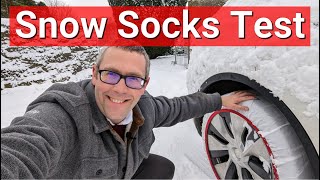 Snow Socks Vs No Socks - Testing My Tesla Model Y Lr Traction In The Snow