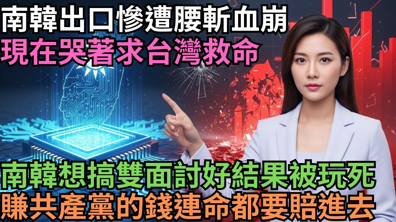 【現世報】南韓跪舔中共下場曝光！出口慘遭「腰斬」血崩，現在哭著求台灣救命？