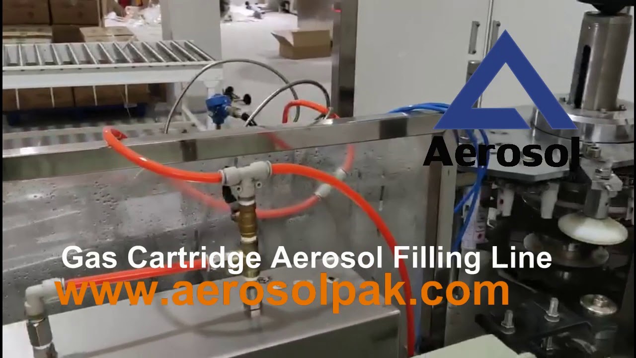90 120CPM Gas Cartridge Aerosol Filling Line YouTube