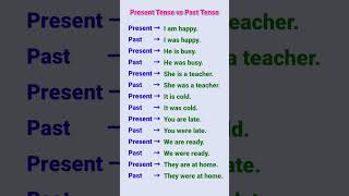 Sentence of Present Past || Present Tense और Past Tense में अंतर || Easy Grammar #shorts