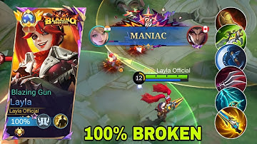 2x MANIAC!! LAYLA NEW BROKEN BUILD IS FINALLY HERE!! 🔥 (recommended build and emblem) - MLBB