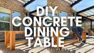 We made a DIY Concrete Outdoor Dining Table...barely!