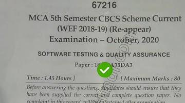 2020 Mdu MCA 5th Sem Reappear Software Testing & Quality Assurance Question paper