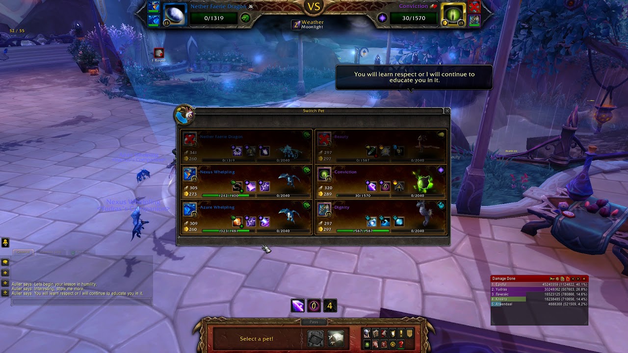 WOW - Pet Battle - Master of Pets (Suramar) - Full Dragon Team