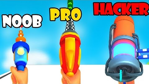 NOOB vs PRO vs HACKER - Ray Gun Run! Part 1 | Satisfying Games (Android,iOS)