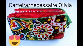 Carteira necessaire Olivia com 5 repartições