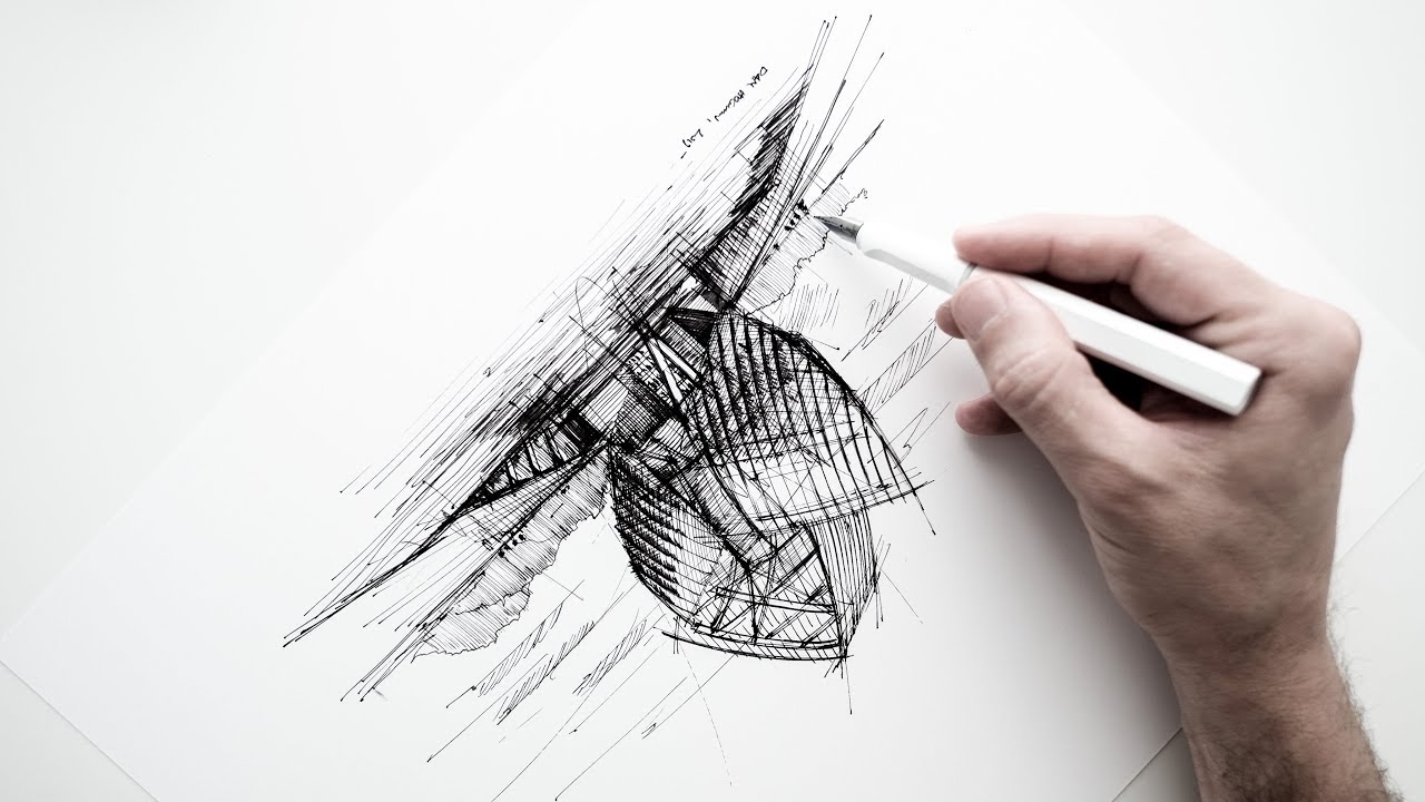 Sketching Fondation Louis Vuitton, Paris – a drawing tutorial by Dan Hogman