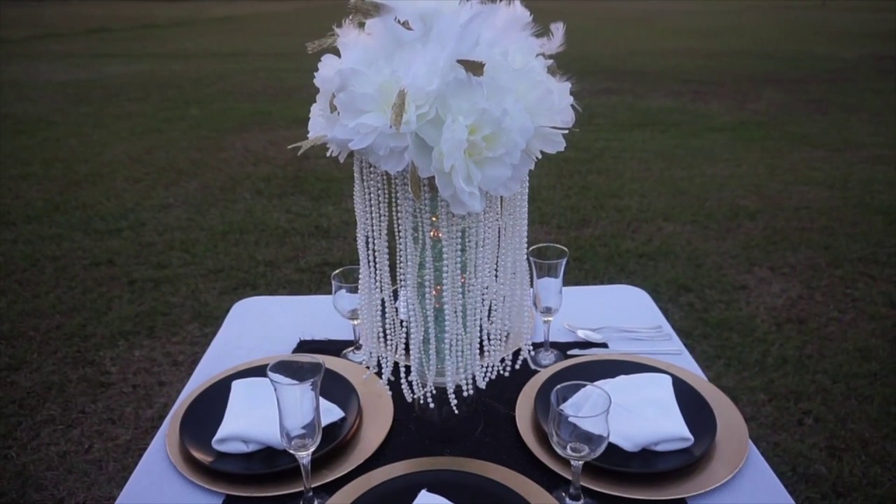 DIY Tutorial A Wisp Of Great Gatsby Wedding Centerpiece YouTube