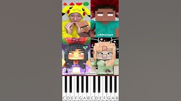 Herobrine & Aphmau Gegagedigedagedago Funny Video 😂🌈❤️🌟#minecraft (@Mtime4) - Octave Piano Tutorial