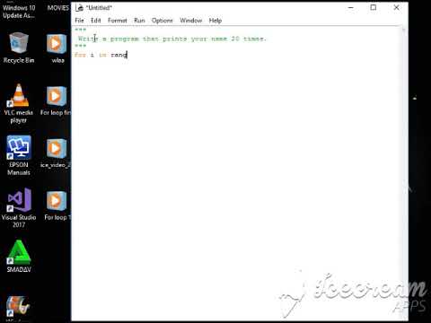 Python For Loop- prints your name 20 times