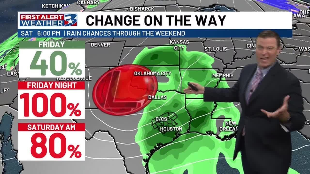 Friday night storms bring heavy rain and gusty wind potential - YouTube