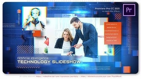 Premiere Pro Template: Artificial Intelligence Technology Slideshow + Free Font