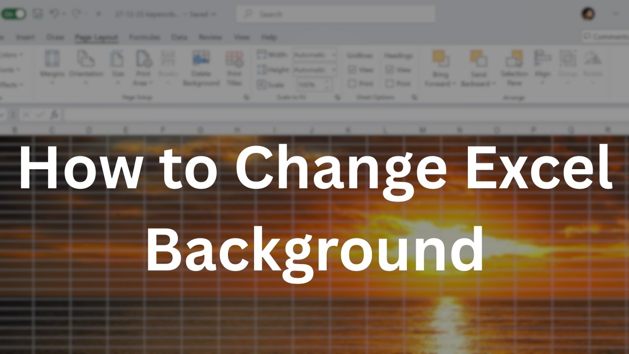 How to Change Excel Background - YouTube