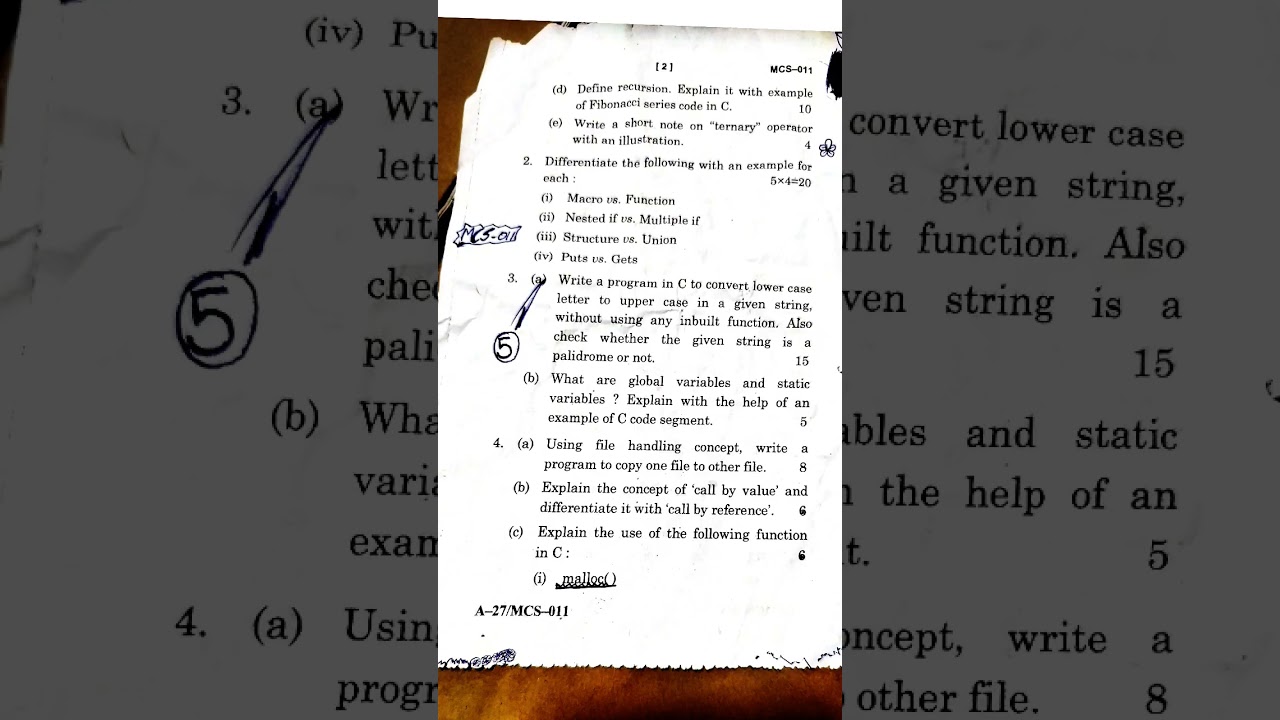 MCS-011 question paper 