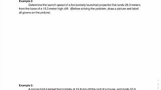 Horizontally Launched Projectiles [part 2]