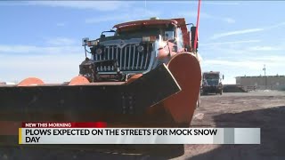 Crews test out equipment during mock snow day